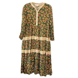 Briton Court Prairie Cottagecore Bohemian Boho MIDI Dress Grandma Friends Small 